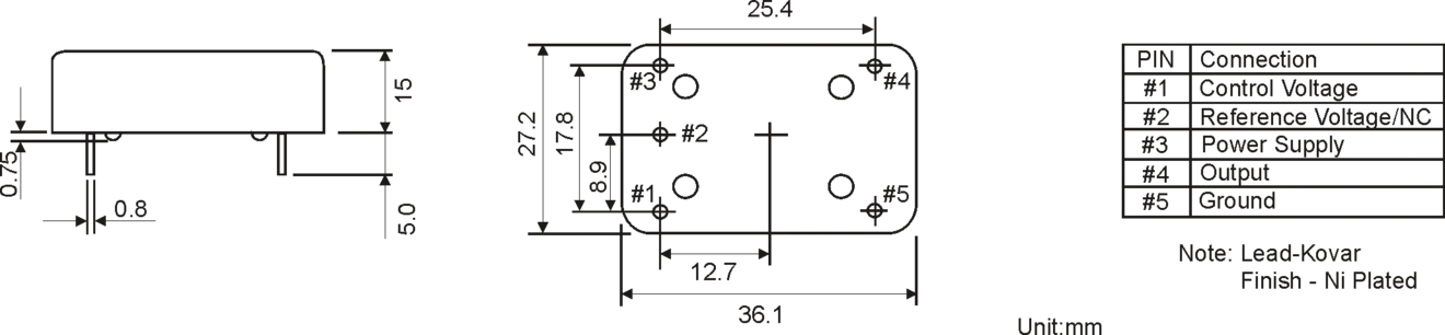 THT METAL OCXO OSCILLATOR 36.0 x 27.0 mm