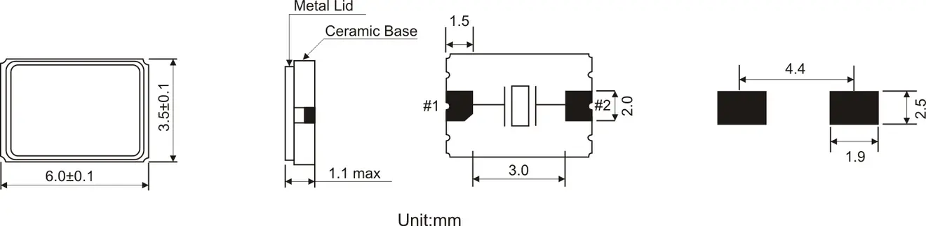 SMD QUARTZ CRYSTAL 6.0 x 3.5 mm 8.0 - 160.0MHz SMD QUARTZ CRYSTAL 6.0 x 3.5 mm 8.0 - 160.0MHz