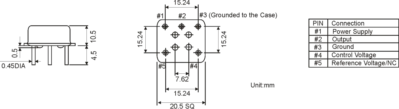 THT OCXO METAL OSCILLATOR 20.5 x 20.5 mm THT OCXO METAL OSCILLATOR 20.5 x 20.5 mm