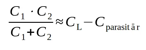 Dimensionierung externer Kapazitäten Formel