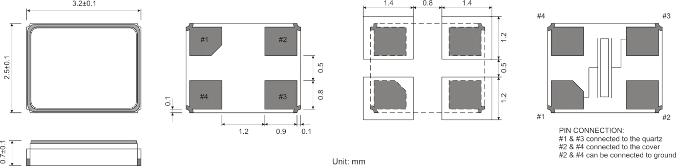 SMD QUARTZ CRYSTAL 3.2 x 2.5 mm 12.0 - 80.0MHz SMD QUARTZ CRYSTAL 3.2 x 2.5 mm 12.0 - 80.0MHz
